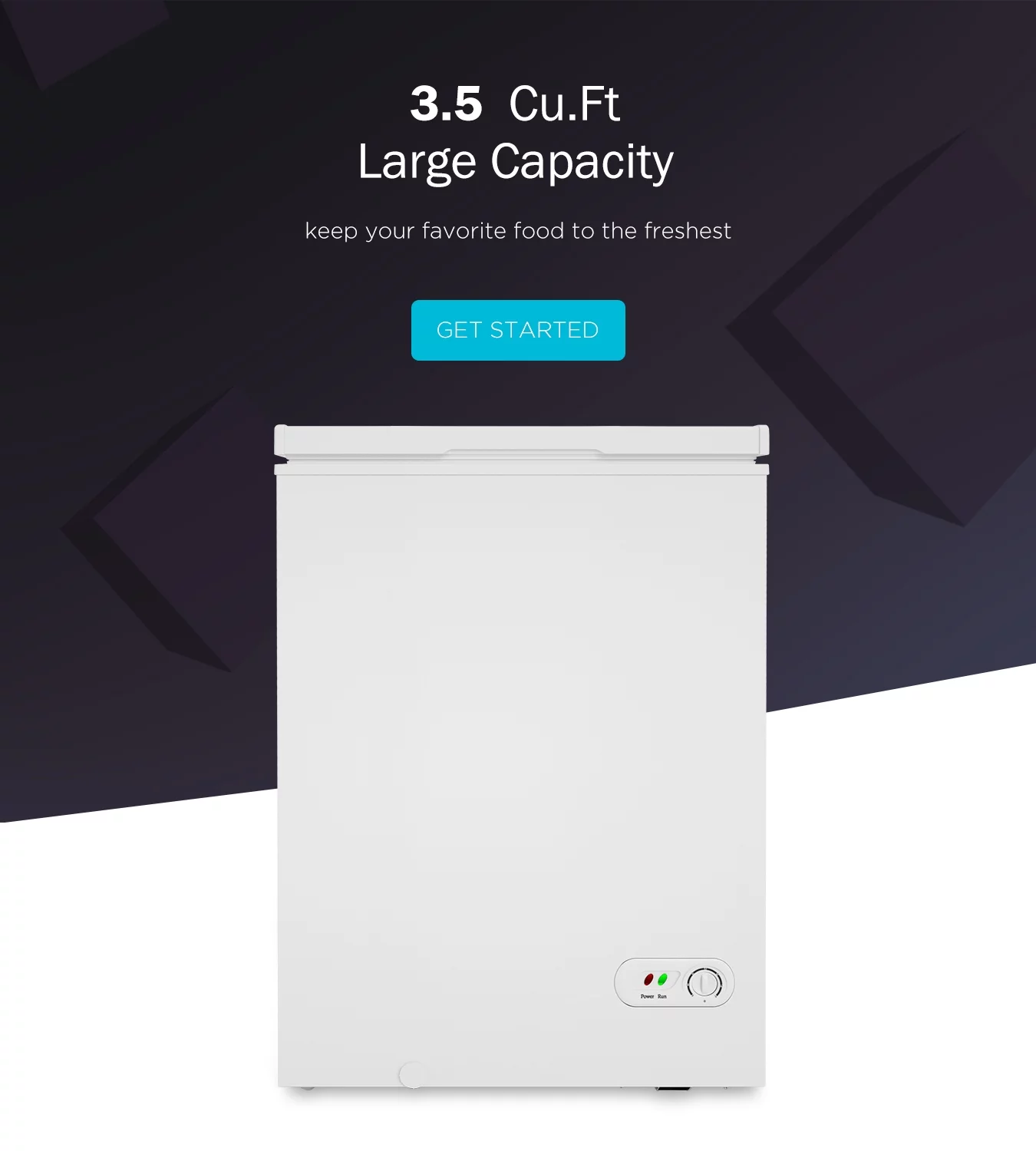 Northair Chest Freezer - 3.5 Cu Ft with 2 Removable Baskets - Reach In Freezer Chest - Quiet Compact Freezer - 7 Temperature