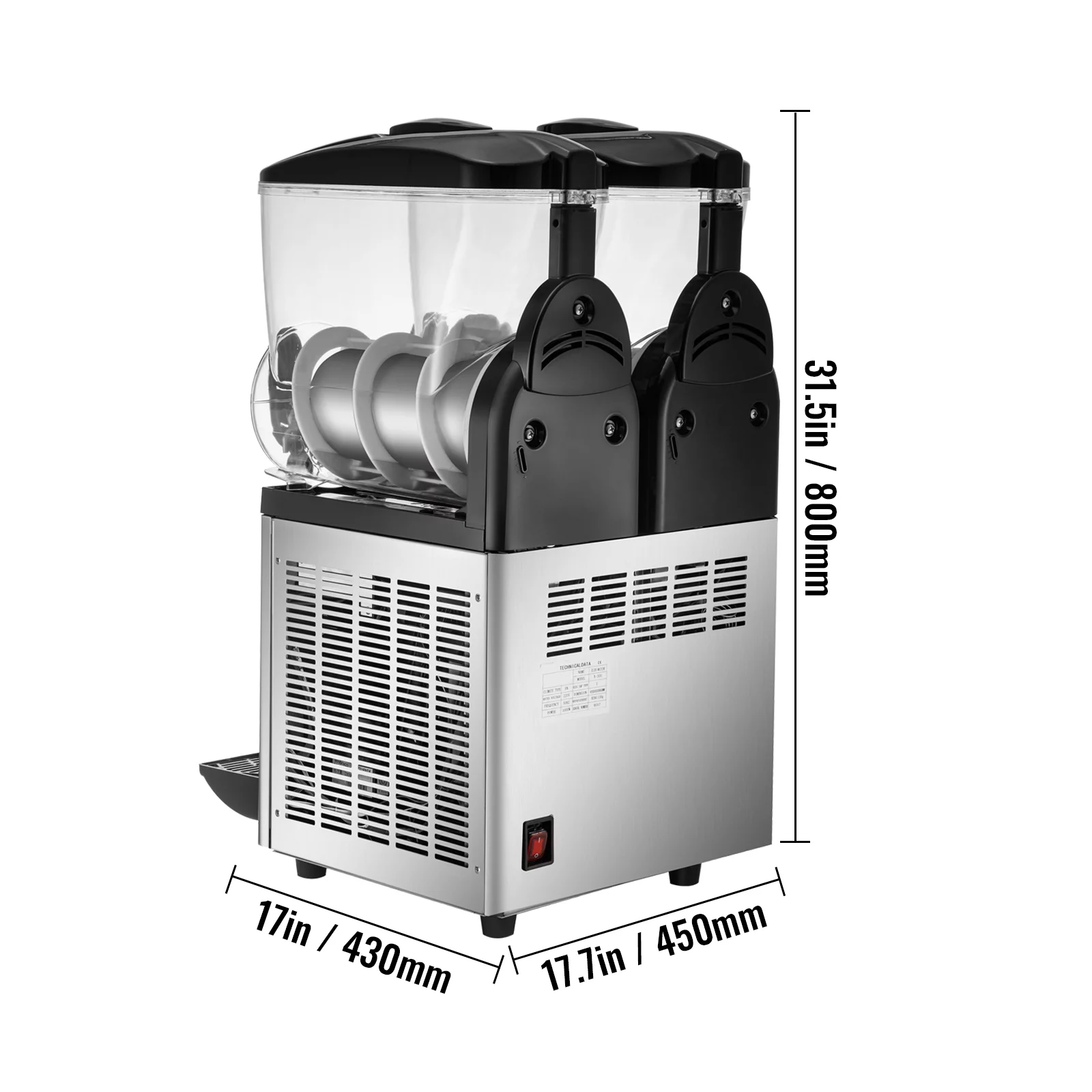 BENTISM Commercial Slushy Machine, 30L 1000W Stainless Steel Margarita Slushie Maker, Slush Frozen Drink Maker, Silver