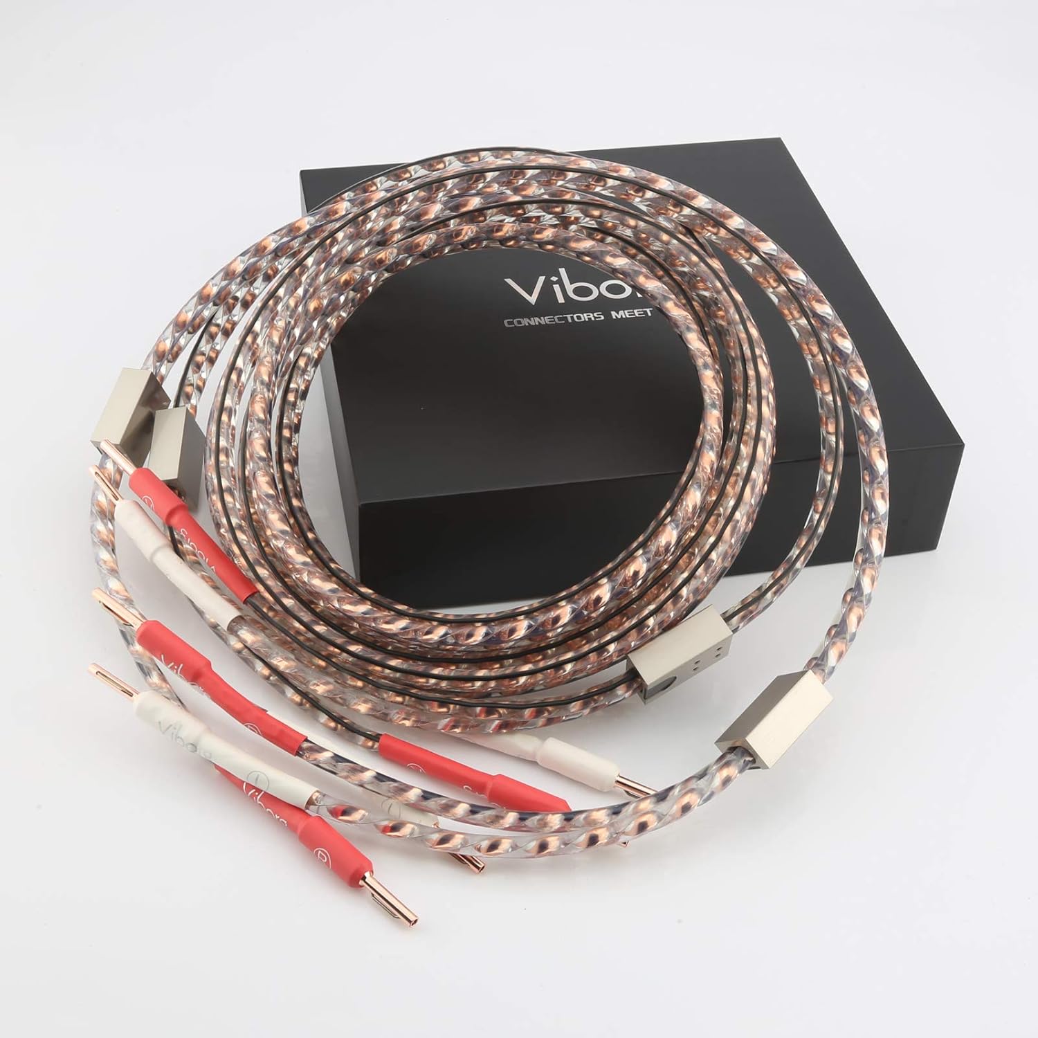Pair Viborg VS903 Solid Flat OFC Speaker Cable