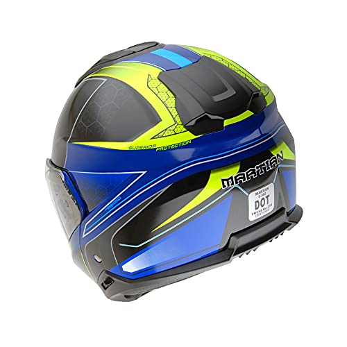 Martian Motorcycle Modular Full Face Helmet Flip up Dual Visor Sun Shield: HG362 Matt Black