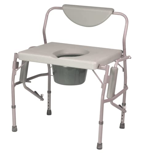 Homecraft Deluxe Bariatric Drop Arm Commode, 1000 Pound Weight Capacity, Adjustable Height Bedside or Over-the-Toilet Commode