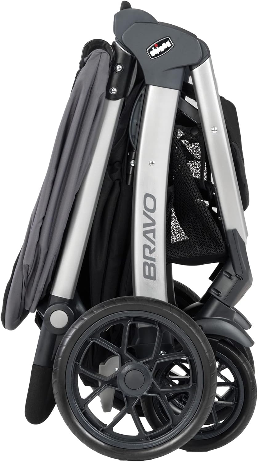 Chicco Bravo 3-in-1 Trio Travel System, Bravo Quick-Fold Stroller with KeyFit 30 Infant Car Seat and Base, Car Seat and Stroller Combo