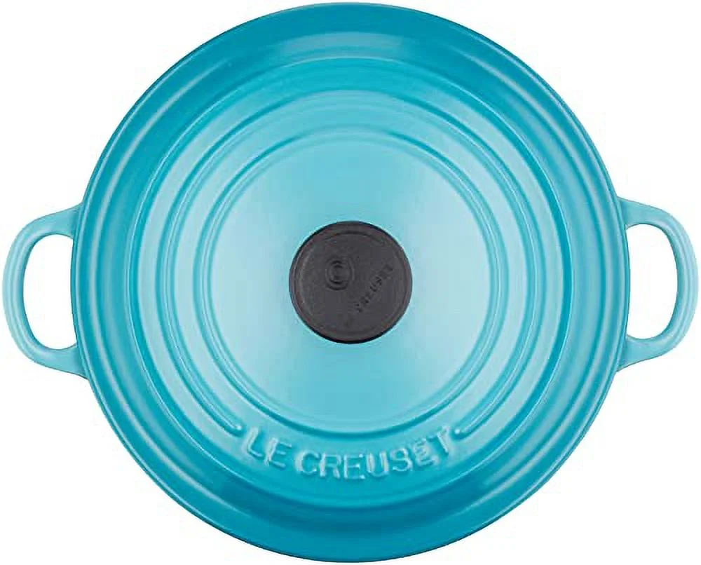 [Recipe Book Included] Le Creuset Casting Enamel Pot Two-handed Pot Anhydrous Pot Iron Pot Cocotte Rondo 20 cm Caribbean Blue Gas IH Oven Dishwasher