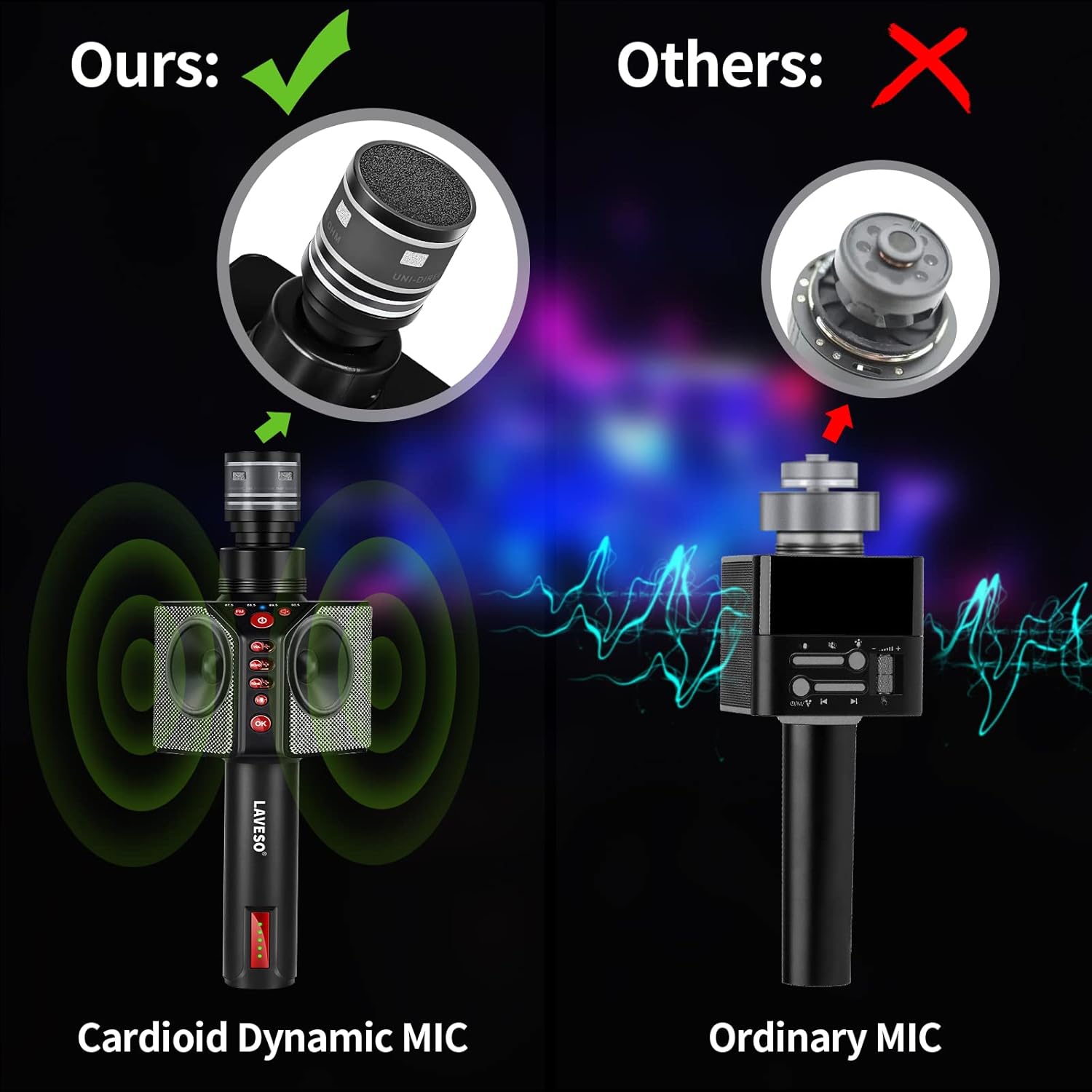 Karaoke Microphone for Adults,Portable Handheld Karaoke Mic Speaker,Wireless Bluetooth MIC Sys,Surround Stereo Lossless Sound,Voice Changer,8H Singing