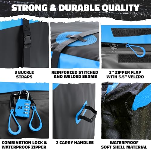 60"x24"x6" Folding Tow Hitch Cargo Carrier & 25 Cubic Ft. Waterproof Cargo Bag for Hitch Carrier Bundle