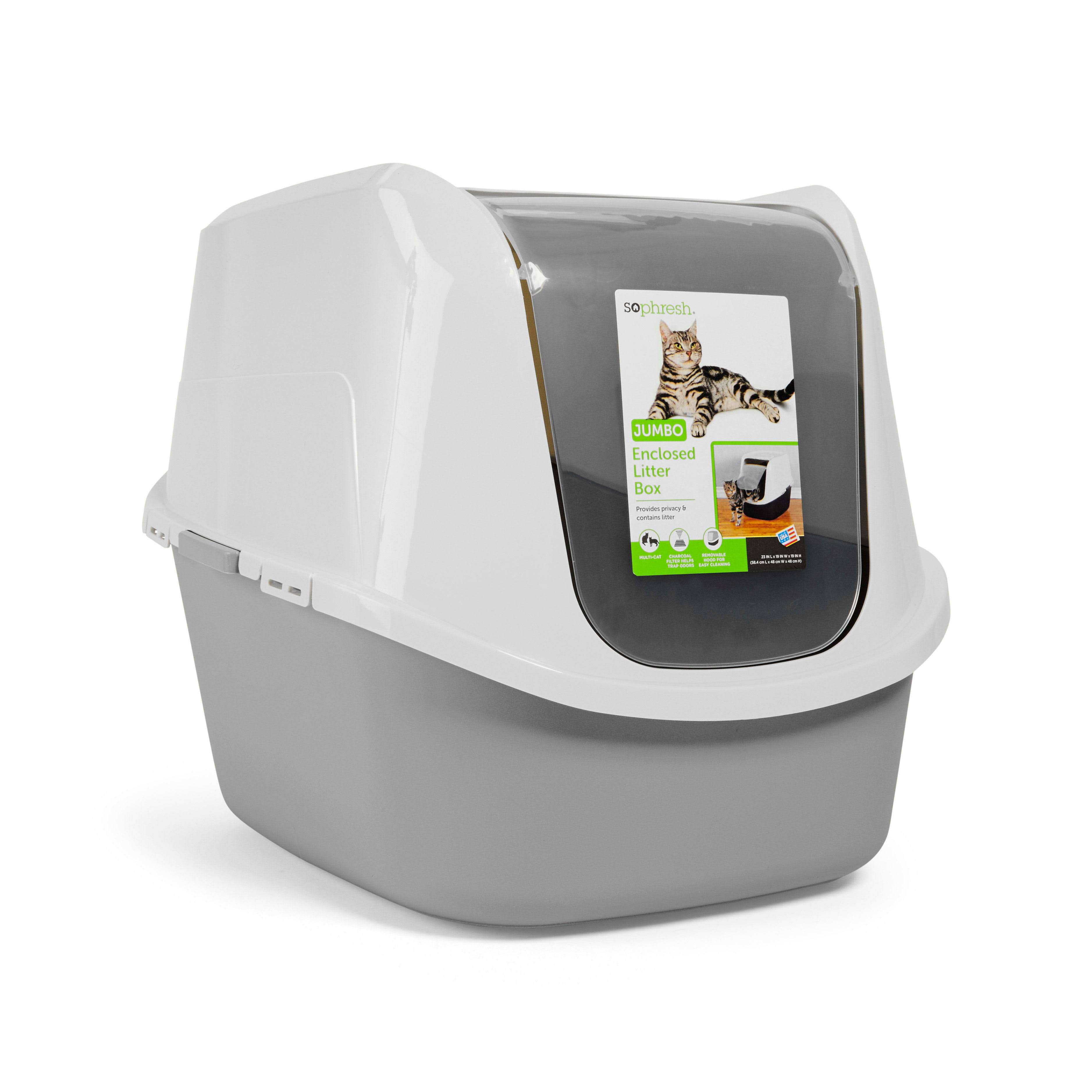 Petco Brand - So Phresh Grey Jumbo Enclosed Cat Litter Box