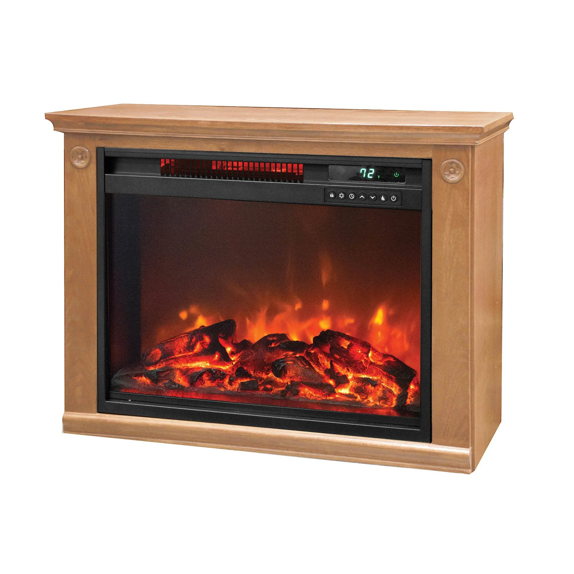 Lifesmart Quartz Infrared Electric Freestanding Portable Fireplace Heaters (Pair)