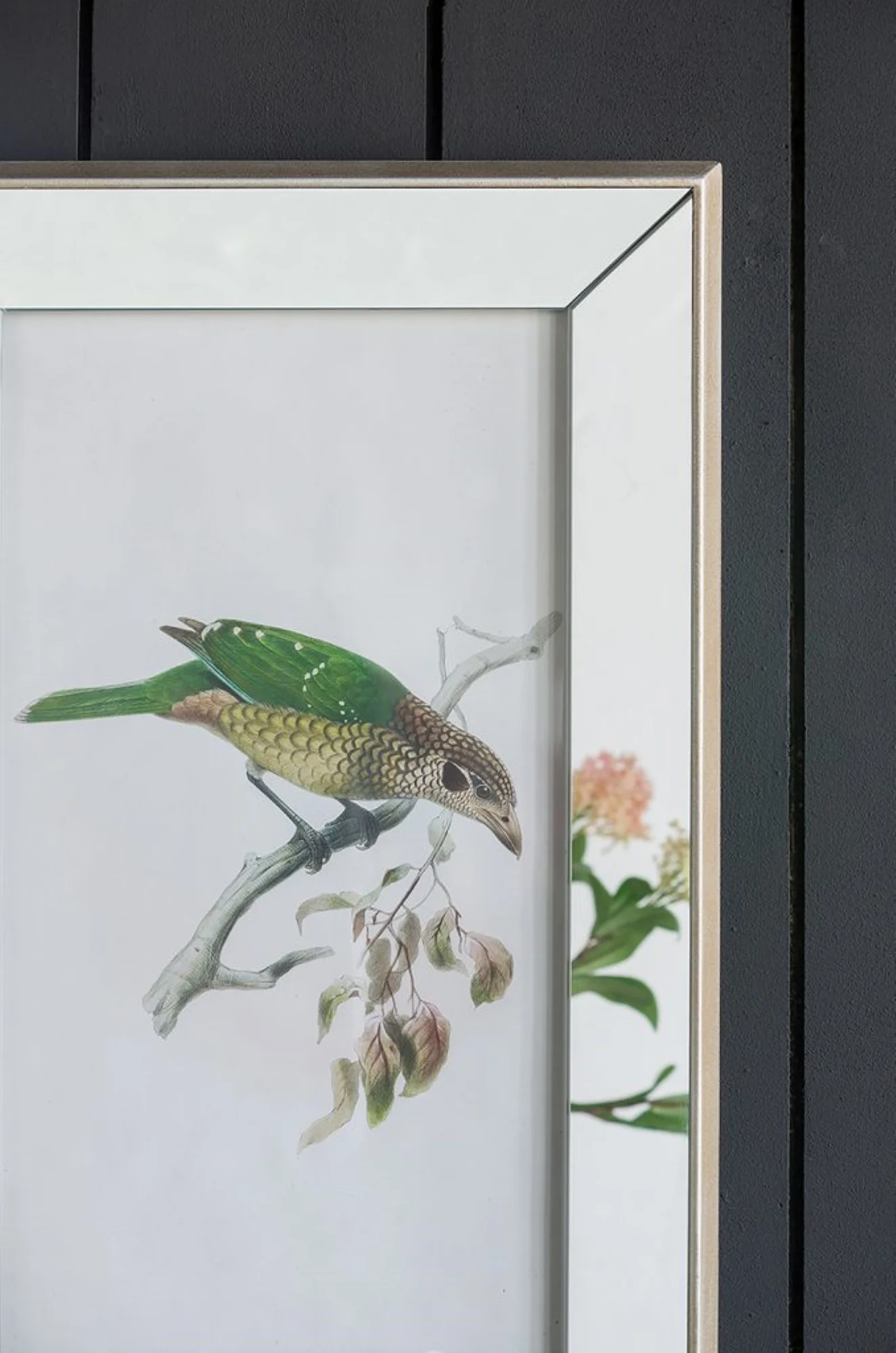 CC Home Furnishings Rectangular Birds Mirror Frame Wall Art - 15" x 24" - 2ct