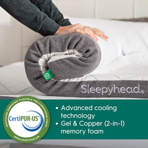 Sleepyhead Twin XL 2 Inch Gel Memory Foam Mattress Topper for College Dorm – Thick