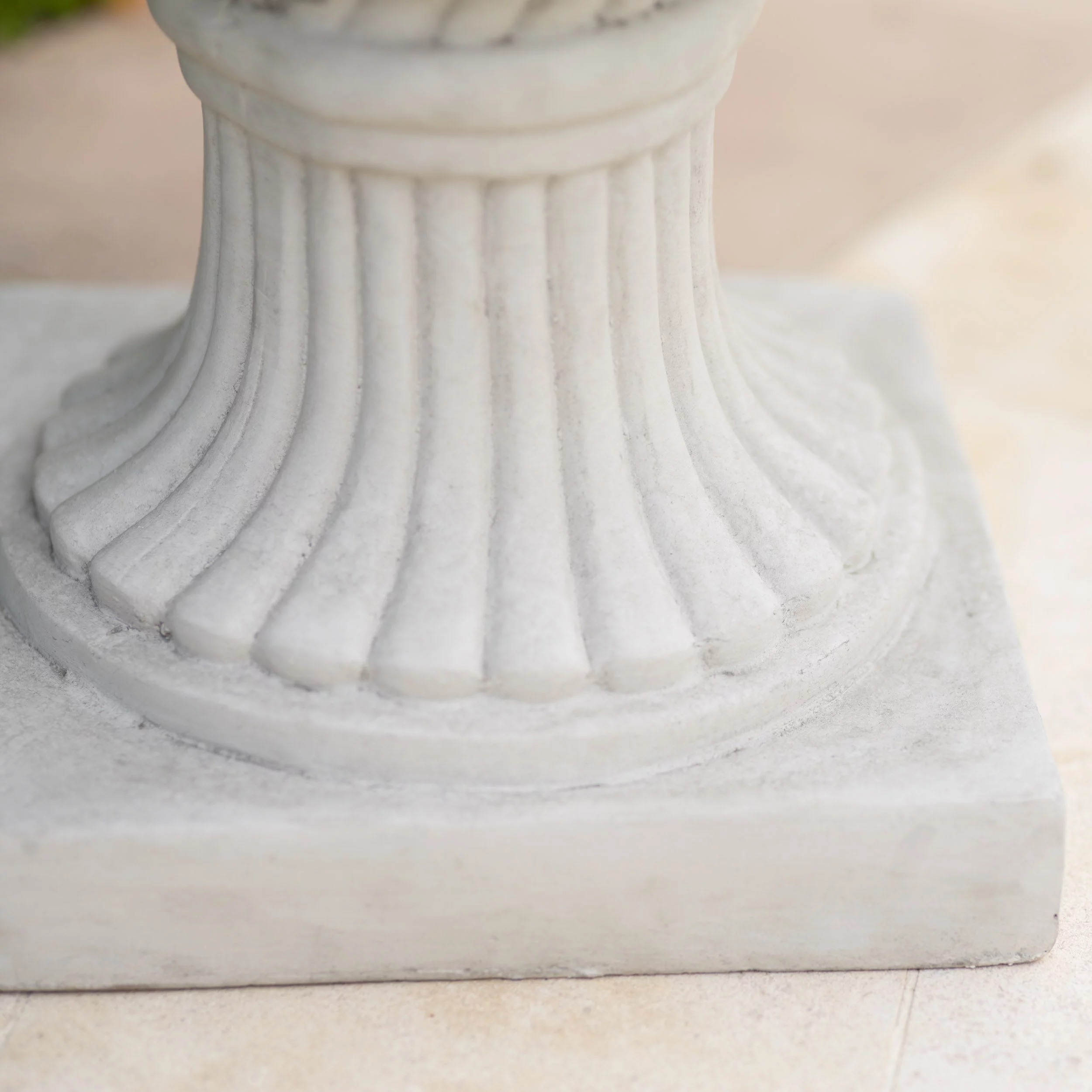 GDF Studio Antique White Italian 19 in. Concrete Urn Planter