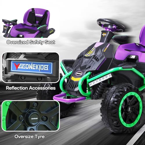 24V Ride on Toy for Big Kids, Kids' Electric Vehicles Outdoor Race Toy with 4 Strong Motors Total 300W Bluetooth Speaker and 24V 7AH Big Battery
