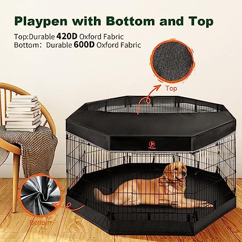 PJYuCien Dog Playpen - Metal Foldable Dog Exercise Pen