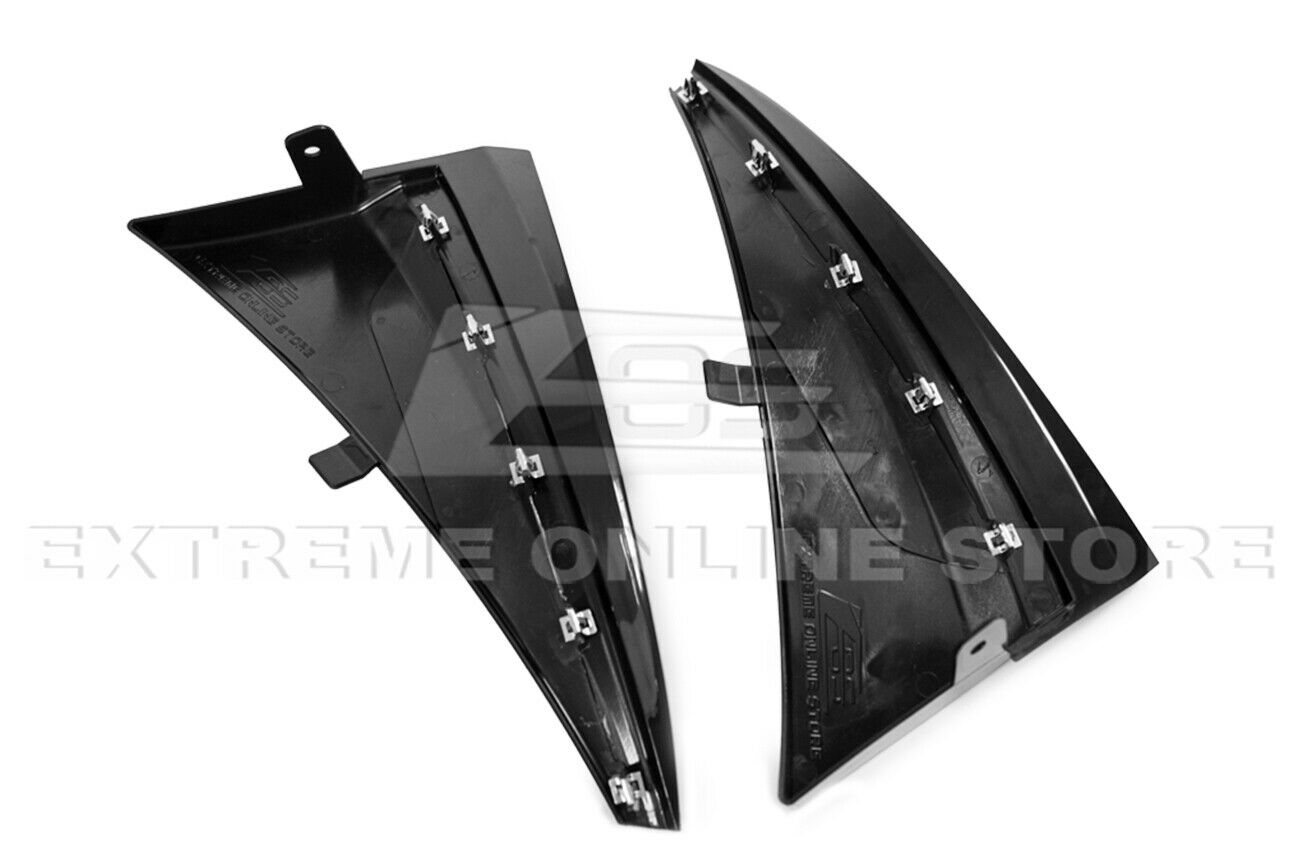 Replacement For 2014-2019 Chevrolet Corvette C7 ALL Models | GM Factory XL Extended Style PRIMER BLACK Front Side Splash Guards Mud Flap Pair