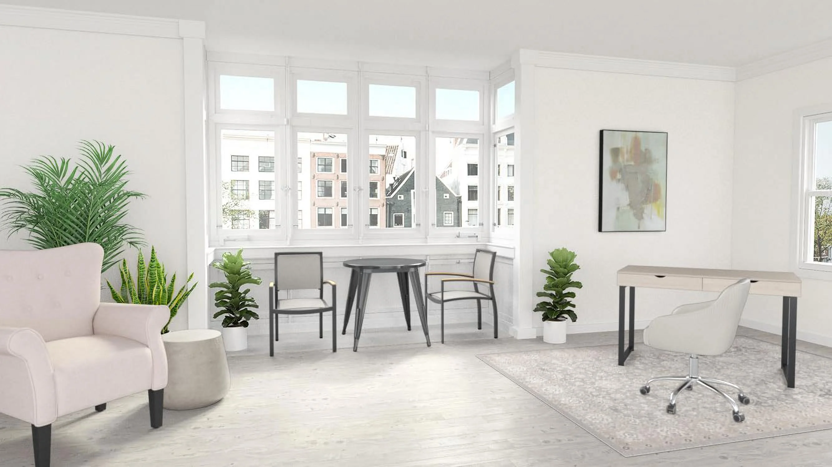 Modern  Chair For Living Room, High Back Armchair With Wooden Legs