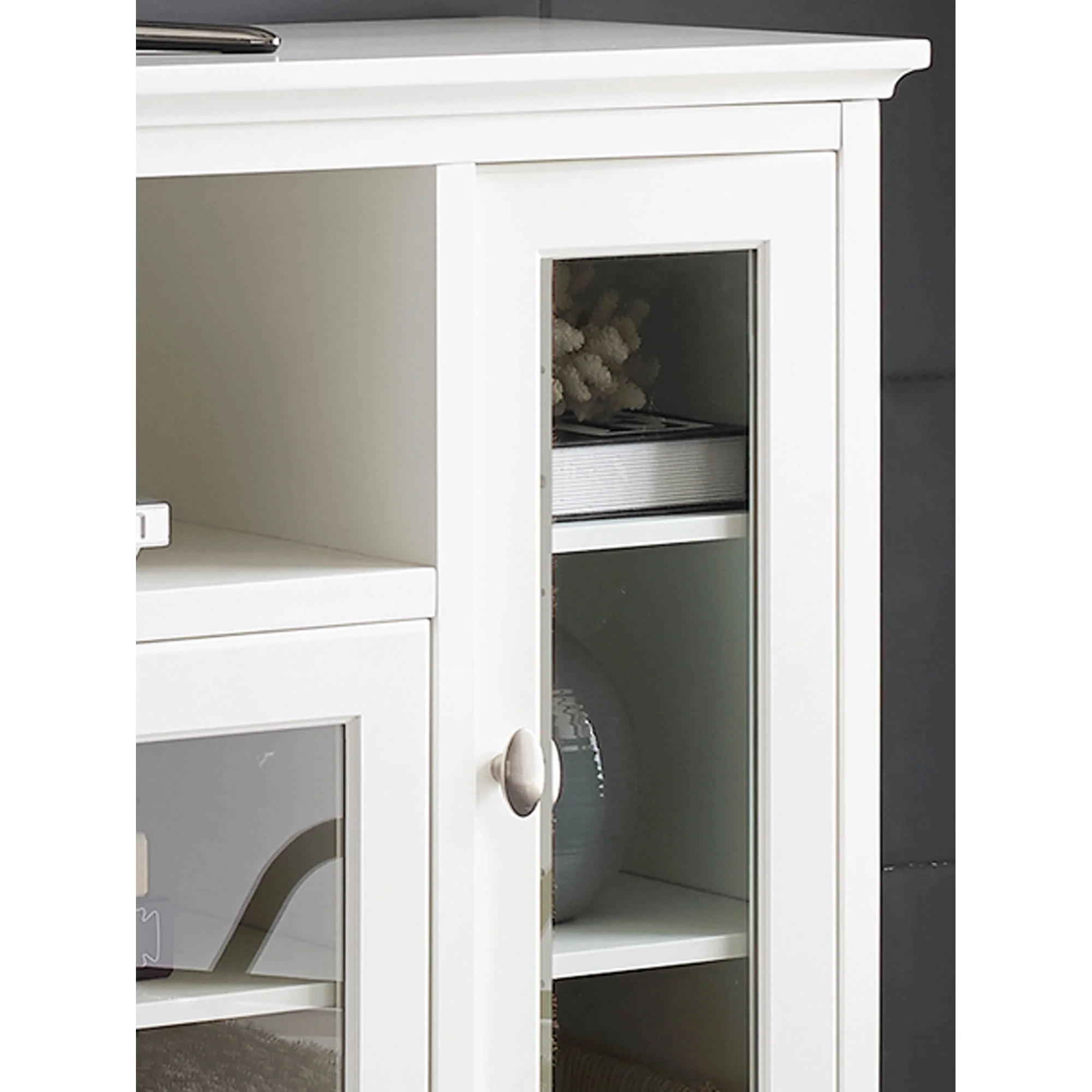 Walker Edison Highboy-Style Wood Media Storage TV Stand Console for TVs up to 55", White