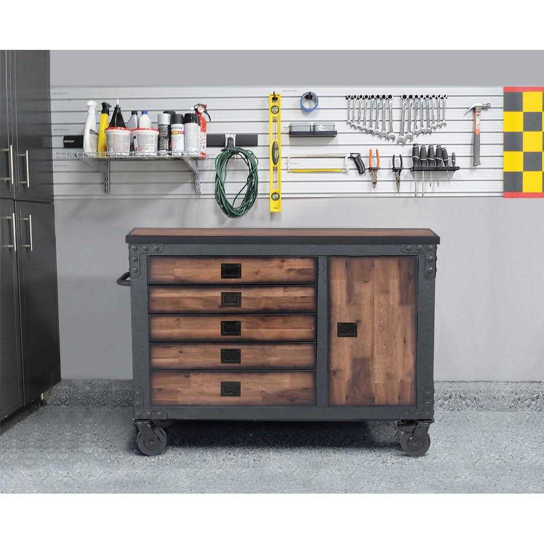 Duramax 48 In x 24 In 2-Drawer Rolling Industrial Workbench with Wood Top - Shop Hardware Tools Online Store