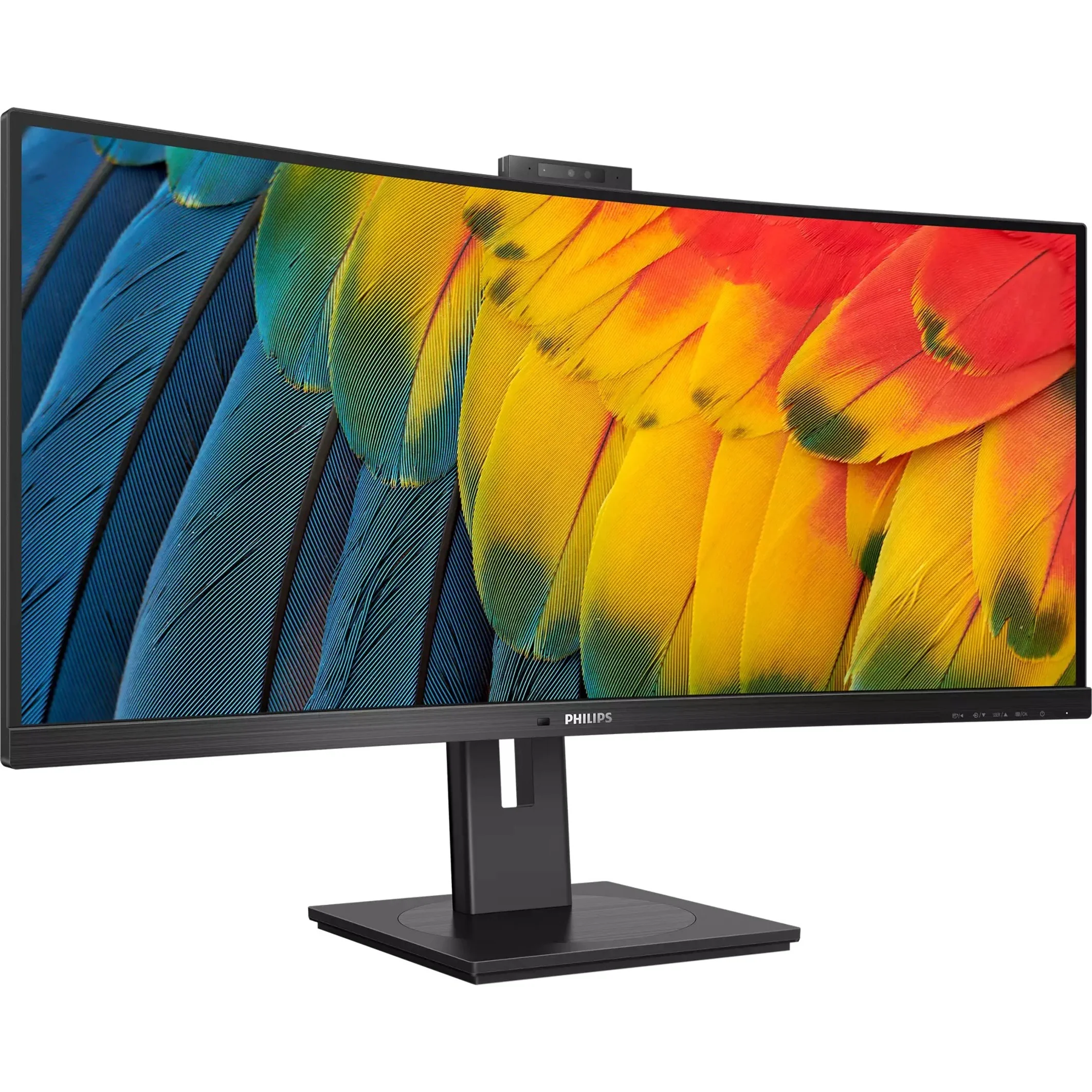 Philips Ultrawide 34B1U5600CH 34" Class Webcam UW-QHD Curved Screen LCD Monitor - 21:9 - Textured Black - 34" Viewable - Vertical Alignment (VA)