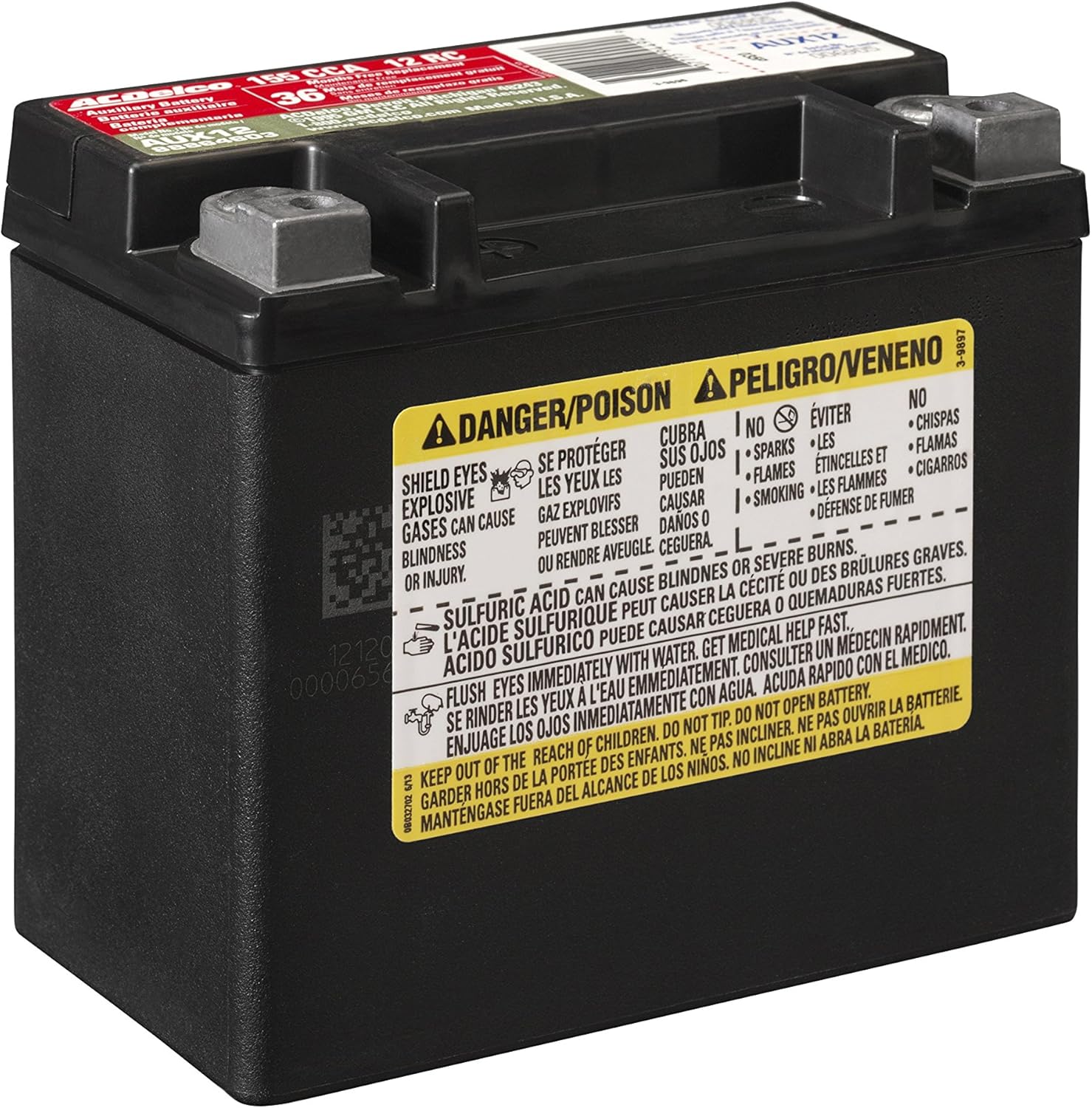 ACDelco AUX12 Professional Automotive AGM JIS 12BS Battery