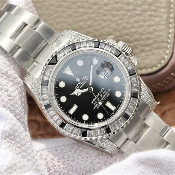 Submariner Silver Black Diamond 40mm