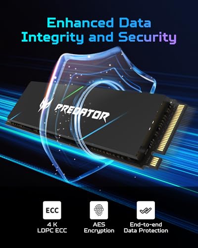 Predator M.2 SSD 2TB GM7000 with DRAM Cache NVMe 1.4 2280 PCIe Gen4&times;4 Ultra high Speed (Maximum Read: 7400MB/s