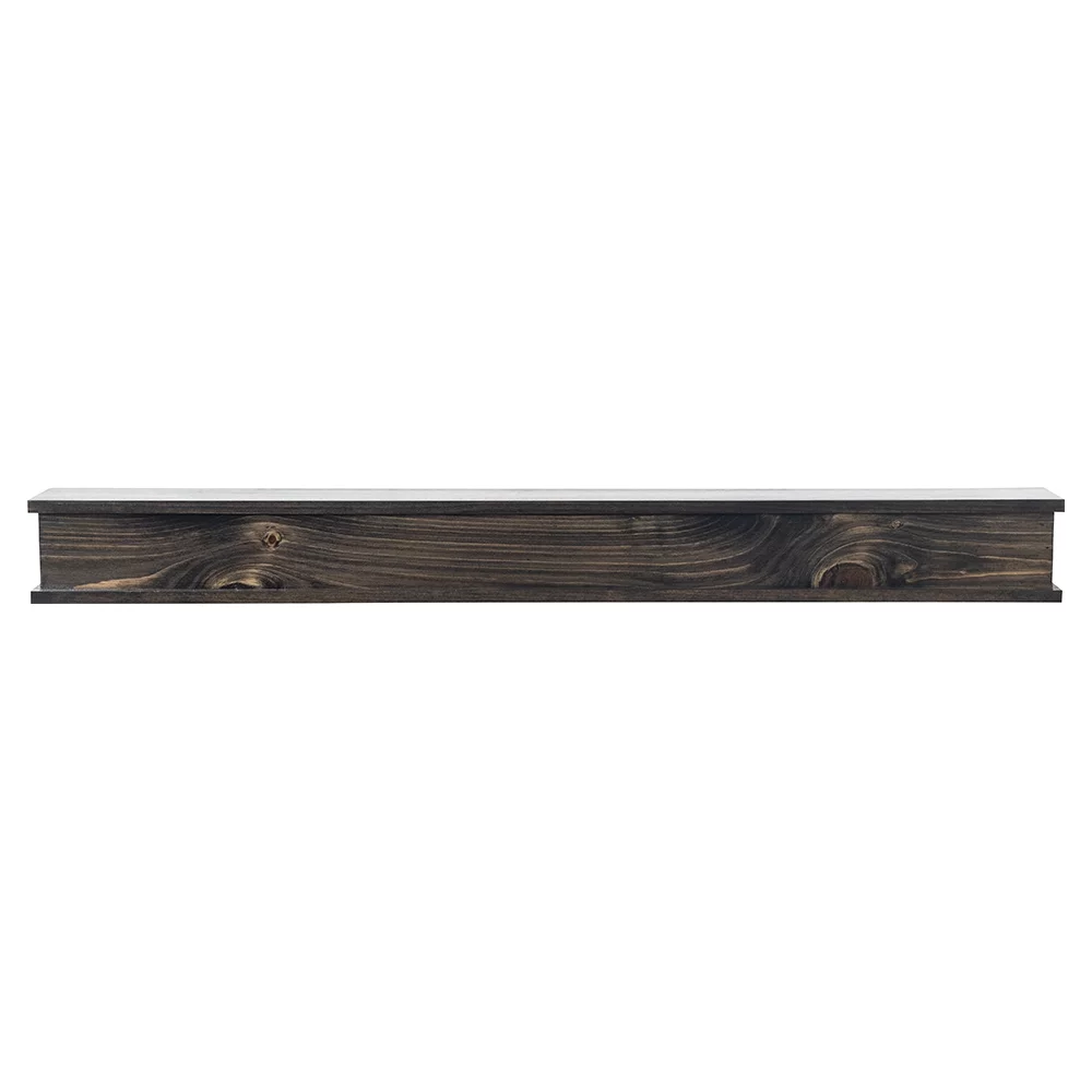 Modern Ember Cody 72 inch Floating Wood Fireplace Mantel Shelf - Ebony