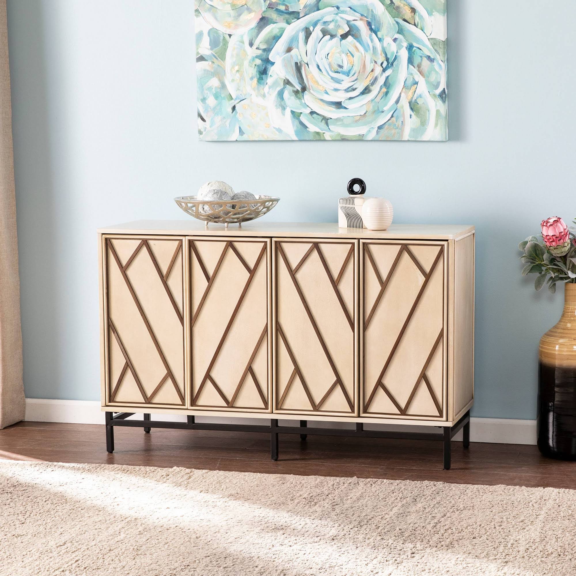 Maisas Art Deco Buffet Antique Cream/Black - Aiden Lane