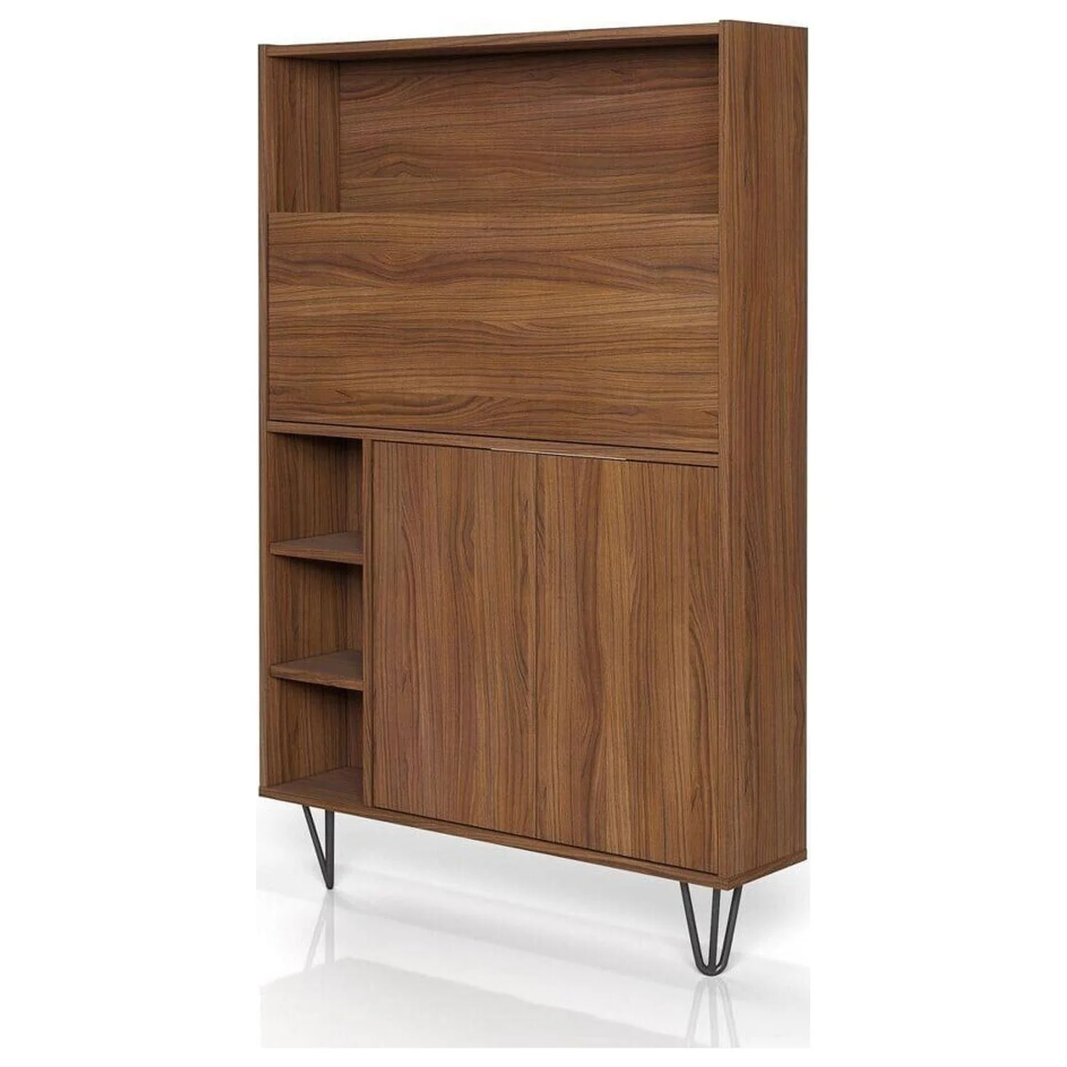Homestock Artisanal Artistry 611031 Slim Secretary Desk, Walnut