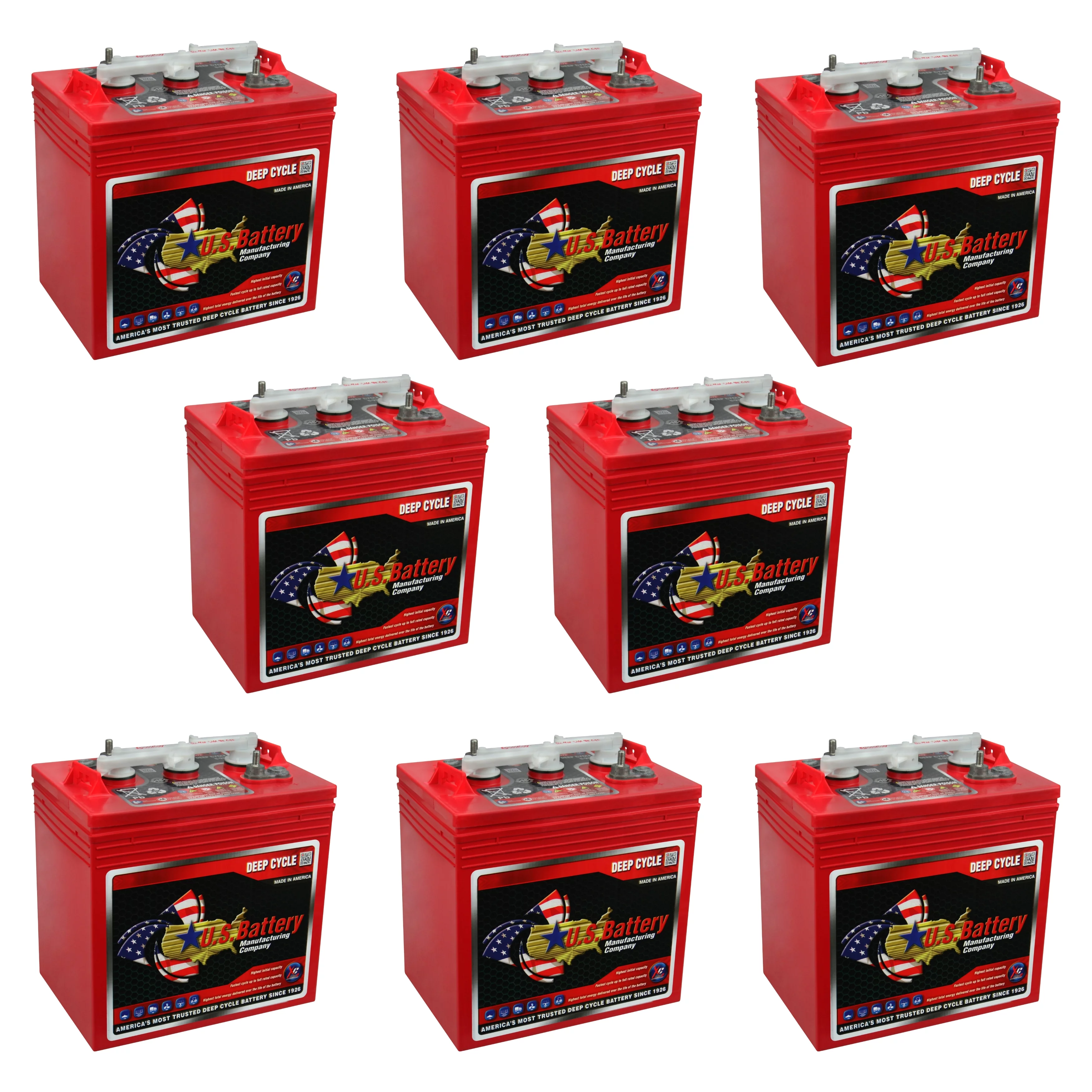 US2200XC Replaces T-105 6V Volt Deep Cycle Golf Cart, Solar, Marine, RV and Industrial Use Batteries - 8 Pack - Curated Treasures Market