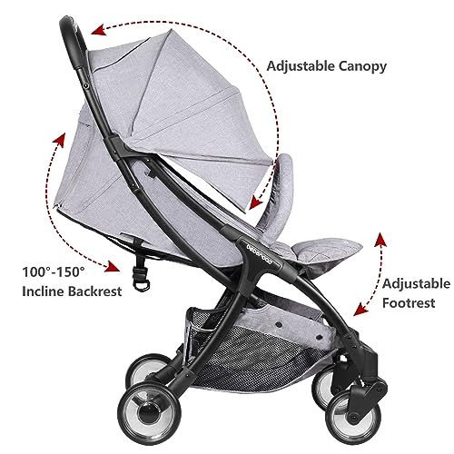 Beberoad Love R2 Small Travel Stroller Compact Stroller Foldable Lightweight Baby Stroller for Airplane