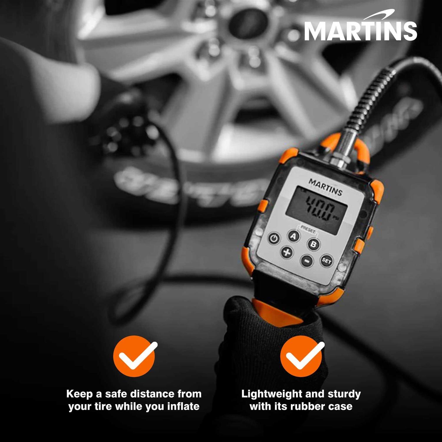 Martins Industries Automatic Tire Inflator Flatematic Handheld - Sports Supplies Online Store