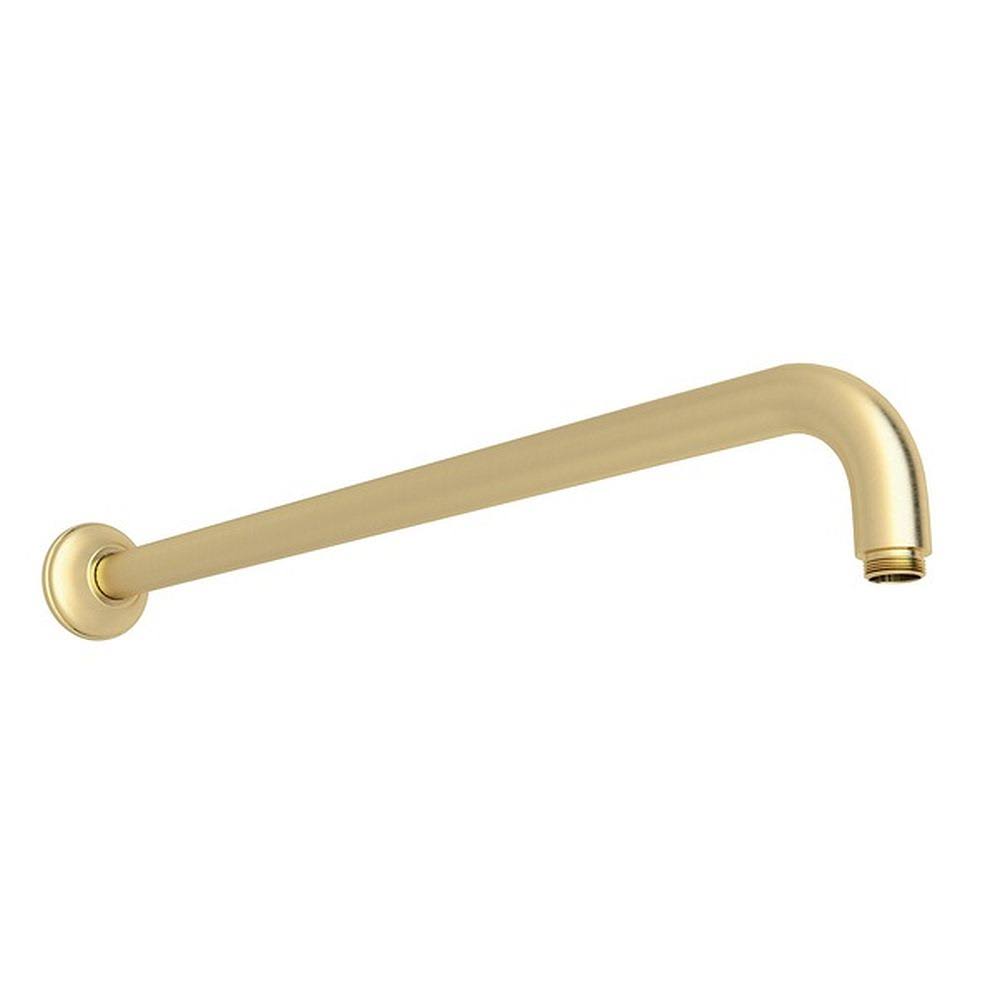 Rohl Satin Unlacquered Brass 20 1/8x22 Wall Mount Shower Arm