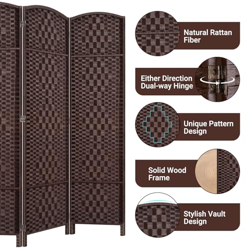 Room Divider, Room Dividers and Folding Privacy Screens, 16in Privacy Screen, 6 Panel Temporary Wall Partitions, 6ft Space Separation Panel Screen