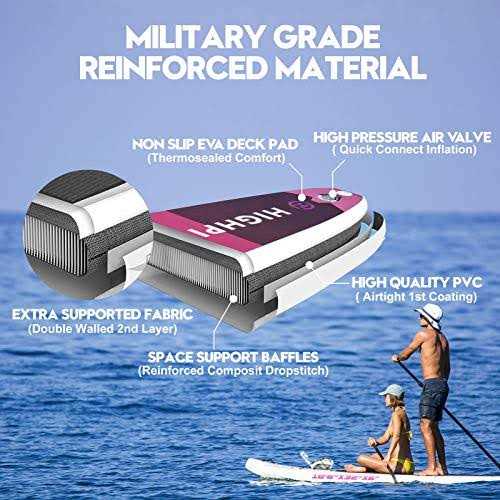 Highpi Inflatable Stand Up Paddle Board Vertically Center-Folded SUP - Sports Supplies Online Store