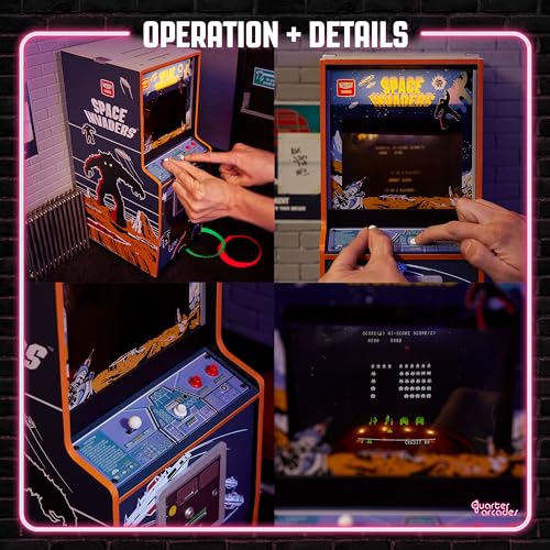 Numskull Quarter Arcades Teenage Mutant Ninja Turtles Collector's Edition Mini Arcade - 1/4 Scale Authentic Wooden Replica, Original ROM