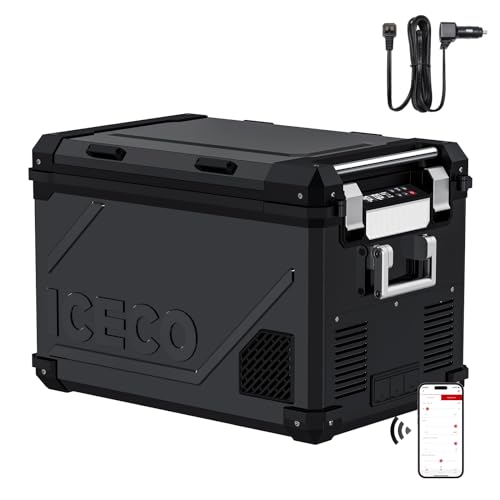 ICECO APL55 58Qt 12V Car Refrigerator, Dual Zone Portable Freezer with SECOP Compressor, -4℉~68℉, APP Control Portable Refrigerator
