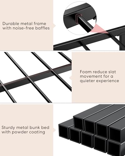 Full Size Loft Bed with Desk and Storage Stairs, Heavy Duty Metal Loft Bed Frame with Wardrobe