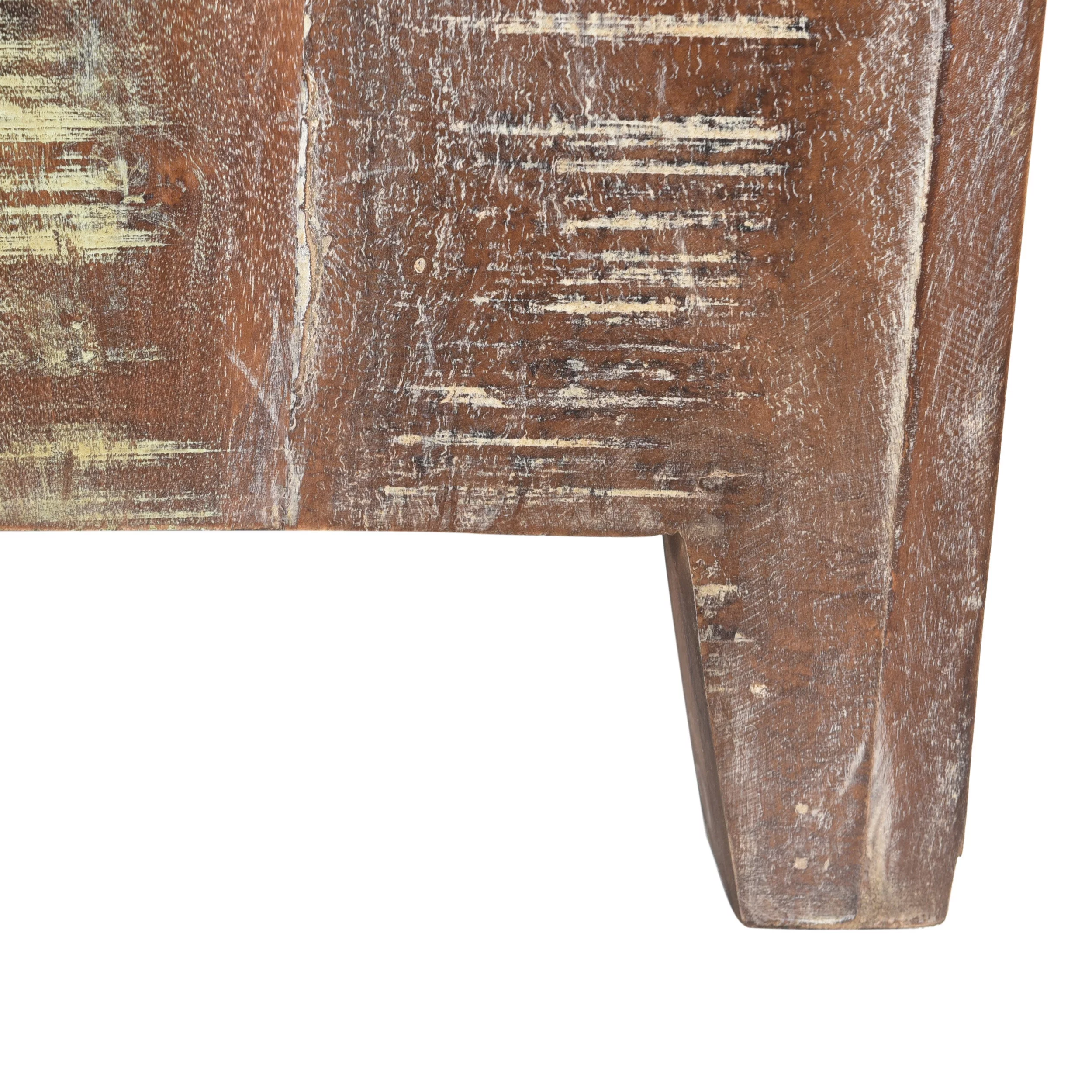 GDF Studio Alnoor Boho Handmade Recycled Wood Cabinet, Reclaimed Finish