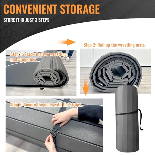 10' x 10' Wrestling Mat Jiu Jitsu Mats Wrestling Mats for Home Flexi Roll Wrestling Mat 1.25" Thick BJJ Mats Jiu Jitsu Mats for Home Judo Mats