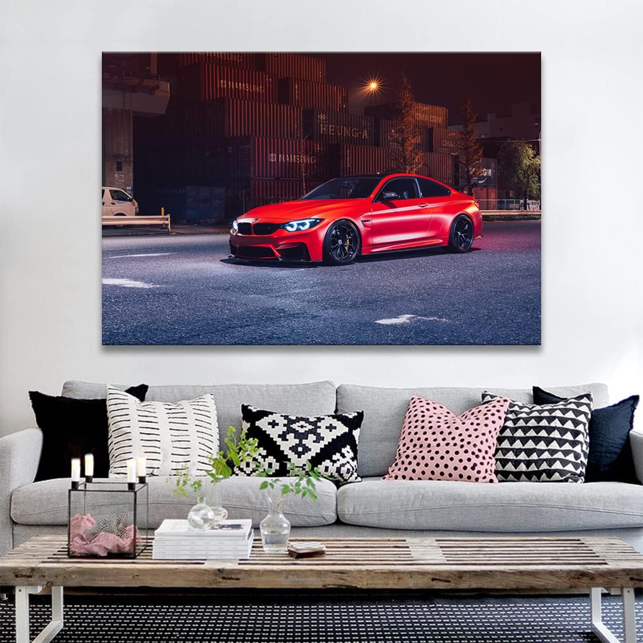 Modern furniture decoration BMW Power M4 Super Racing Car Painting Poster Wall Art Picture Prints Canvas Living Home Room Decor