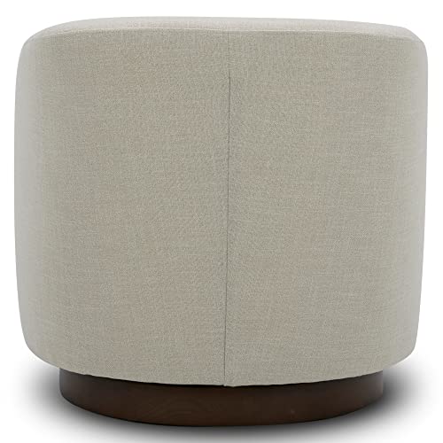 CHITA Swivel Accent Chair, FSC Certified Upholstered Fabric Barrel Chair for Living Room, Fully Assembled, Flax Beige
