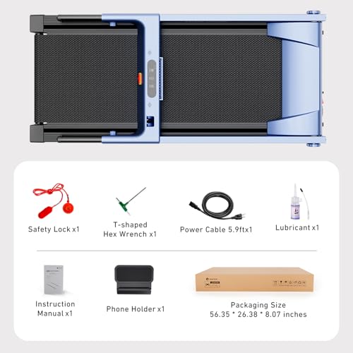 DeerRun Treadmills for Home with Incline and Handles, 3.5 HP Foldable Treadmill 350 LBS Weight Capacity for Small Spaces