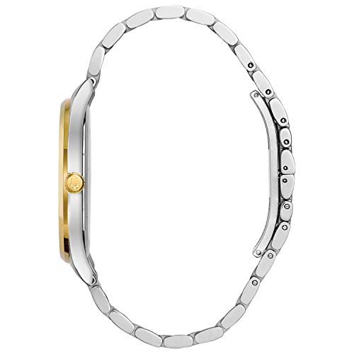 Bulova Men's Classic Stainless Steel Watch with Diamonds and Day Date