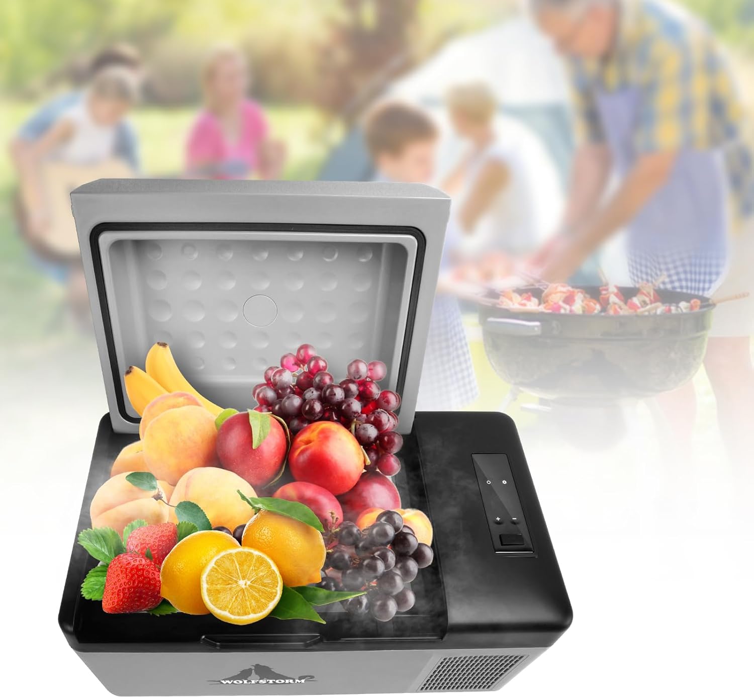 Portable Car Refrigerator Freezer 12/24V DC and 110-240V AC (-4°F~68°F) 15L /16 Quart Mini Fridge Cooler for RV Van Vehicle Boat Traveling Outdoor