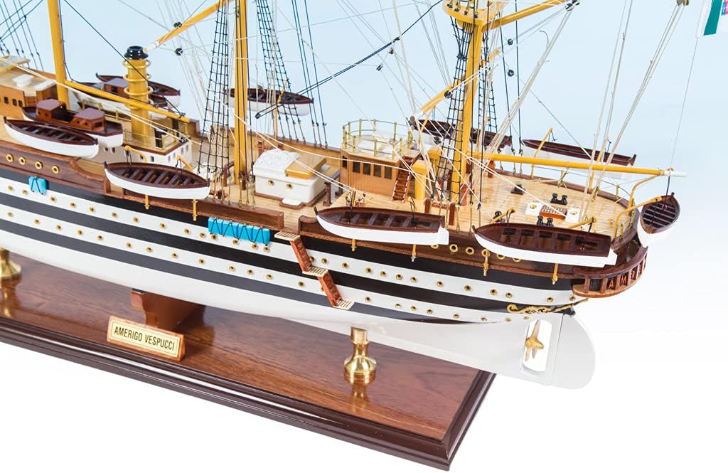 Seacraft Gallery Amerigo Vespucci Wooden Model Ship 34.6"- Fully Assembled Handcrafted Large Ship Model D&eacute;cor