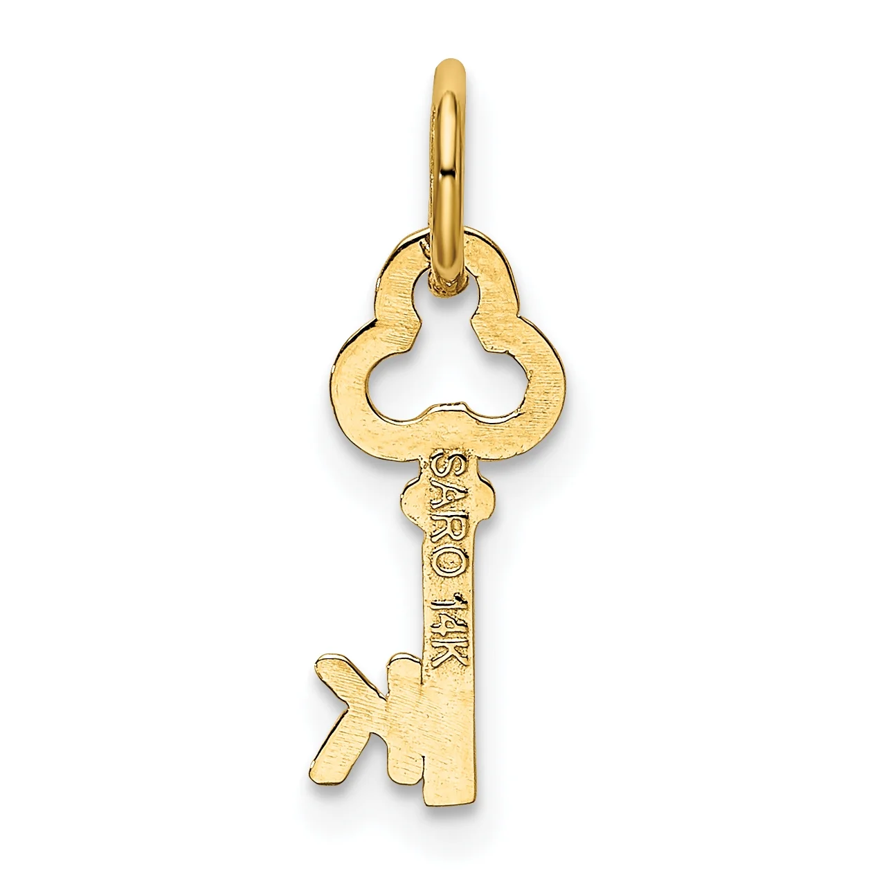 Carat in Karats 14K Yellow Gold Key Letter K Initial Pendant Charm (15.53mm x 6.88mm)