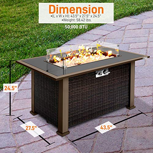 Outdoor Propane Fire Pit Table - CSA/ETL Certified Safe 50