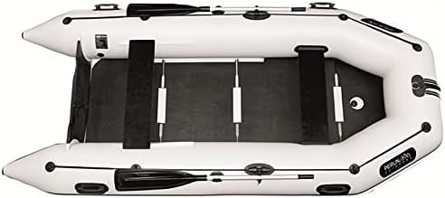Perun Outdoors Durable PVC Inflatable Motor Boat with Foot Pump and Carry Bag