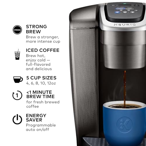Keurig K-Elite Single Serve K-Cup Pod Coffee Maker, with Strength and Temperature Control, Iced Coffee Capability, 8 to 12oz Brew Size, Programmable
