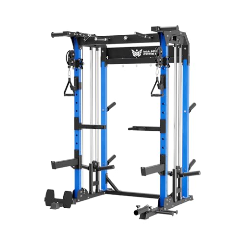 MAJOR FITNESS F22 Multi-Functional Power Rack—1600lbs Capacity All-in-One Squat Rack with Dual Pulley System for Home Gym Strength Training