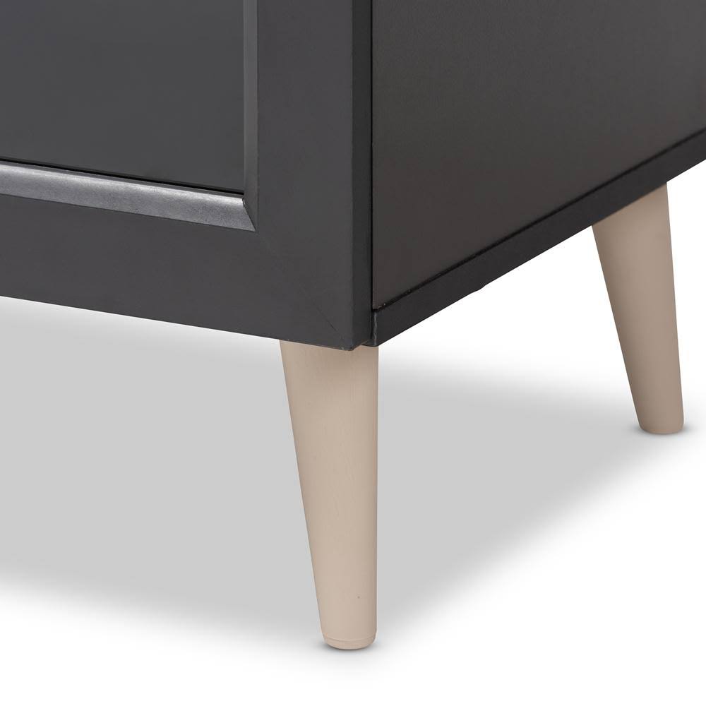 Baxton Furniture Jonas Modern Kitchen Cabinet Dark Grey/Oak